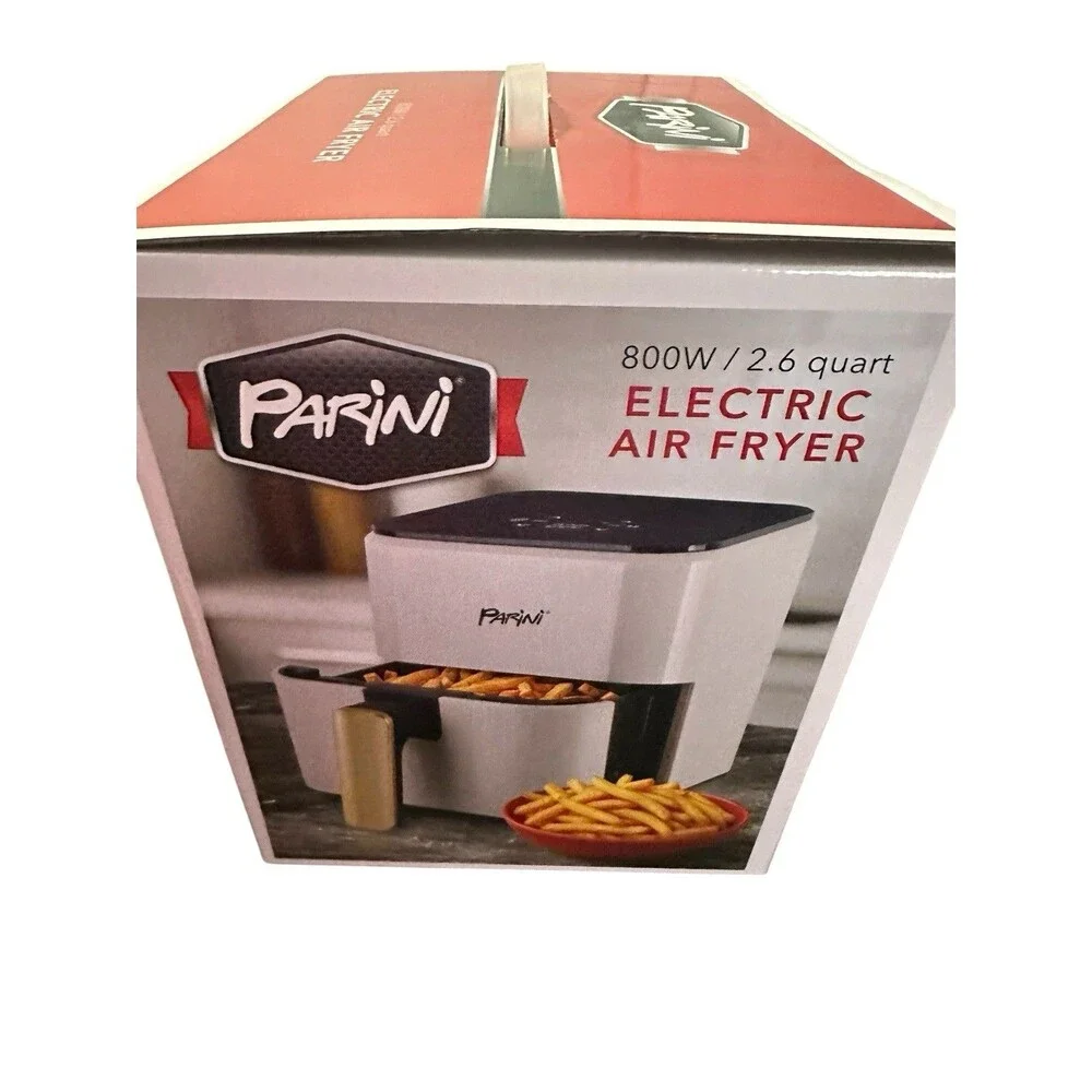 Parini Electric Air Fryer 800W 2.6 Quart White Non-Stick Oil Free Digital Timer